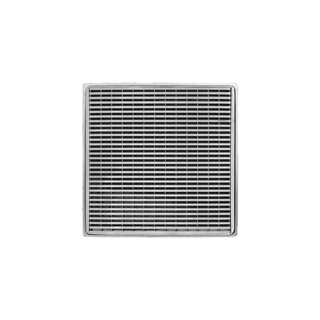 Infinity Drain 4"x4"Strainer W/WdgeWire DecPlate and 2"Throat-SatinStainless -WD 4 W_4_SS